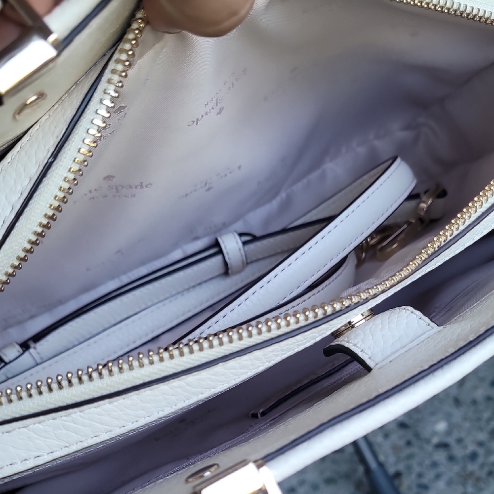 Kate Spade Cream and Tan Satchel With Gold Tone Accents - Picture 10 of 15